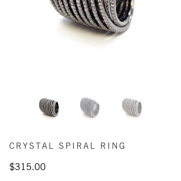 Noir NYC Crystal spiral ring - Picture 2 of 5